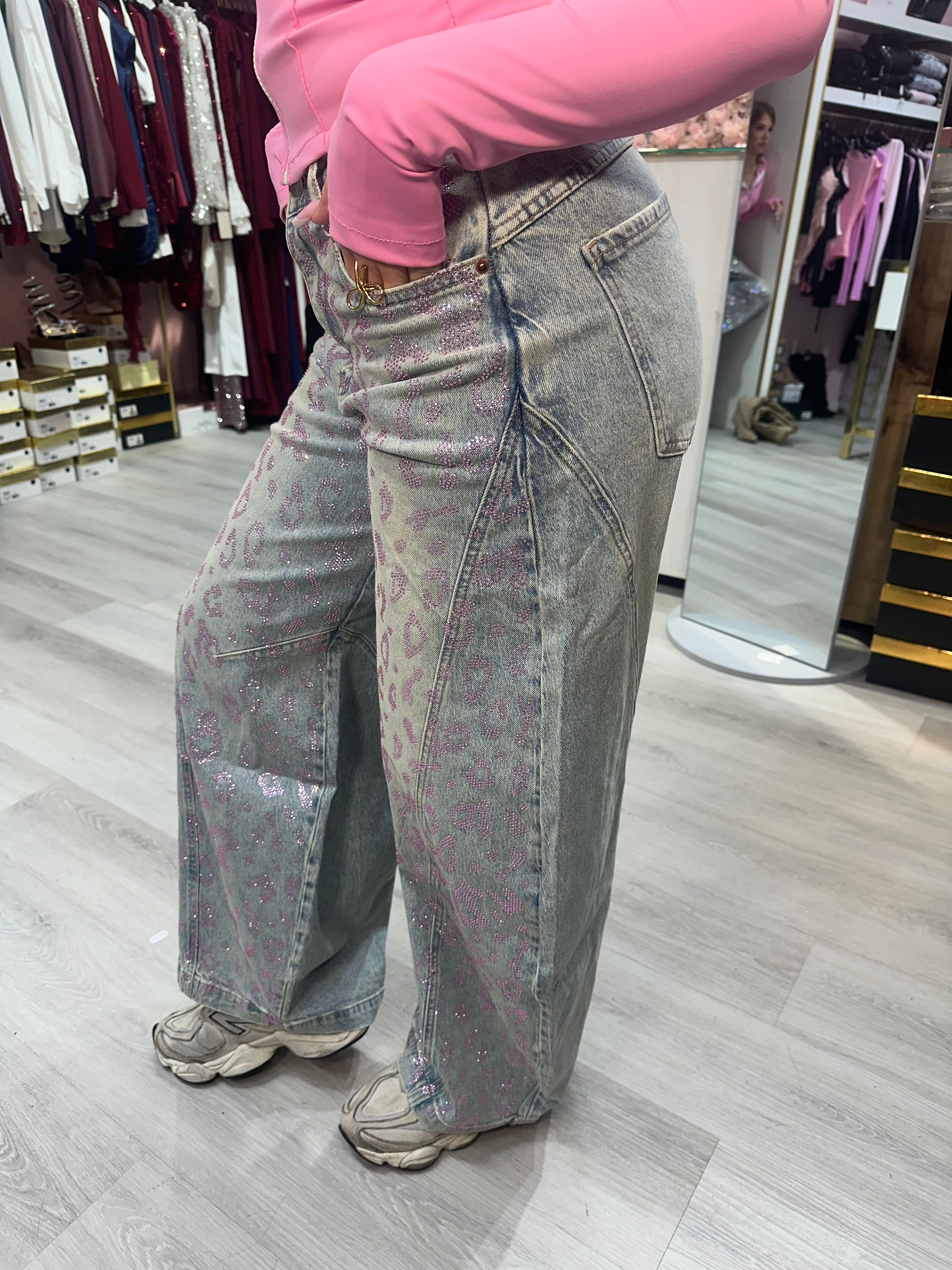 Jeans Leopard Pink
